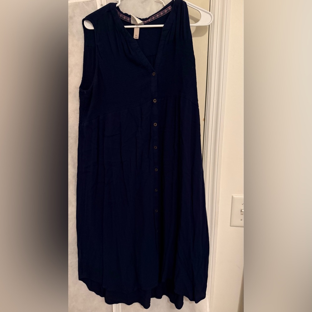 Knox Rose Navy Button-Front Casual Dress